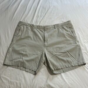 Tommy Bahama Mens Khaki Chino Shorts Cotton Bamboo Blend Size 48 Tan Casual